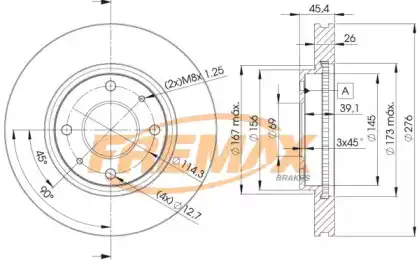 Тормозной диск FREMAX BD-6070 вентилируемый ,