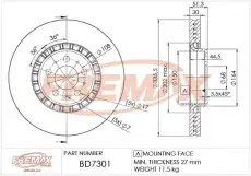 Тормозной диск FREMAX BD-7301 вентилируемый передняя ось