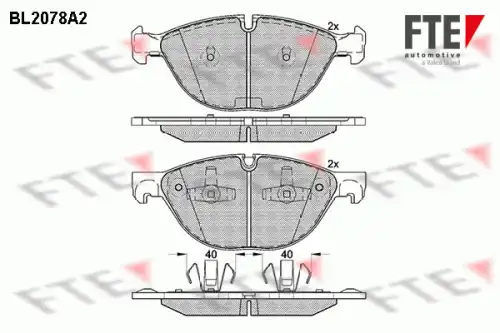 Тормозные колодки дисковые FTE BL2078A2
