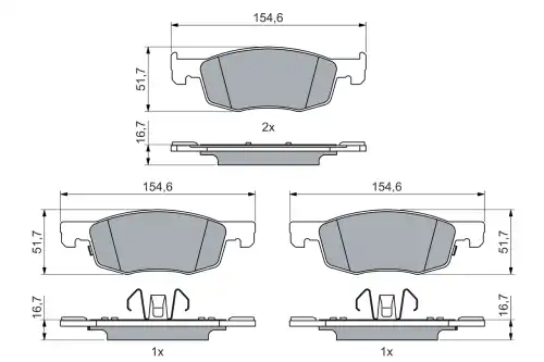 Тормозные колодки дисковые BOSCH 0 986 460 018