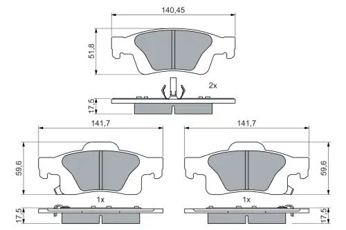 Тормозные колодки дисковые BOSCH 0 986 460 081