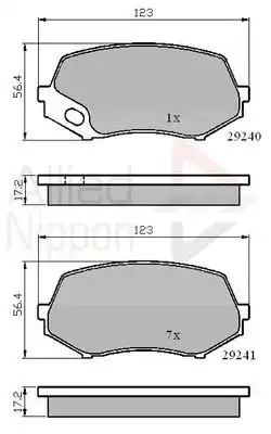 колодки дисковые торм. перед. Mits ADB02007 COMLINE