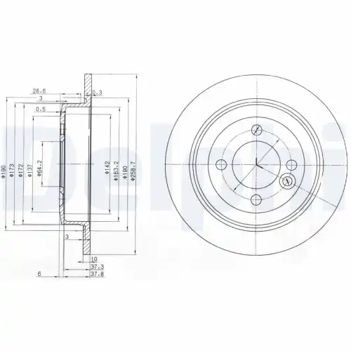 Тормозной диск DELPHI BG3662C18B1