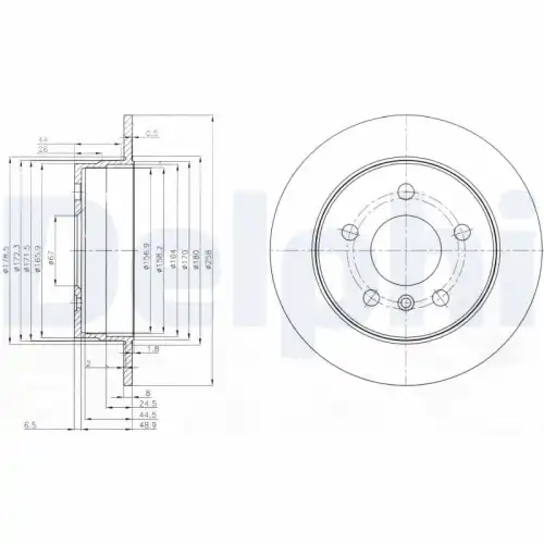 Тормозной диск DELPHI BG3910C18B1