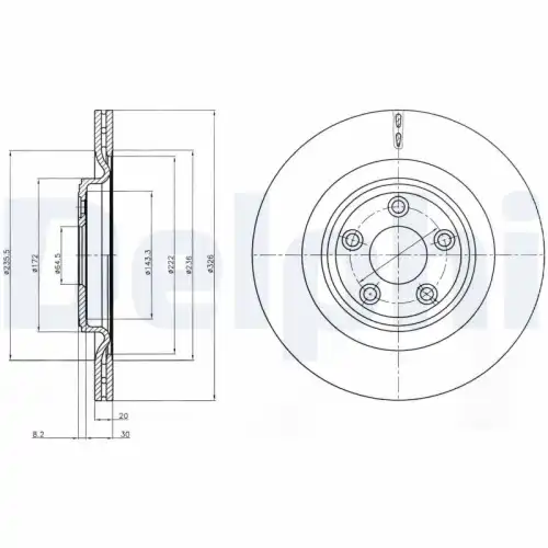 Тормозной диск DELPHI BG4202C18B1