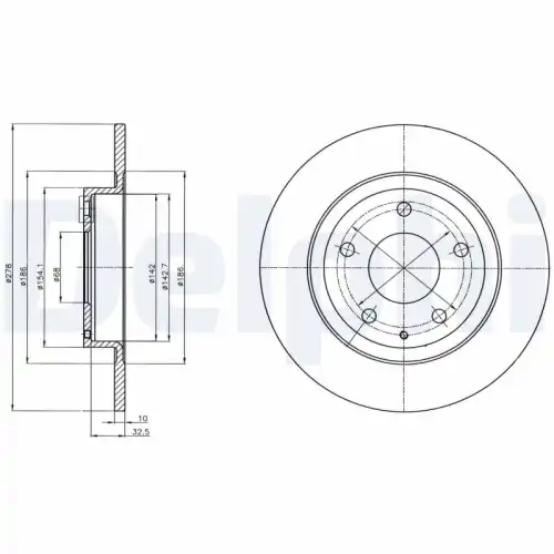 Тормозной диск DELPHI BG4534C18B1