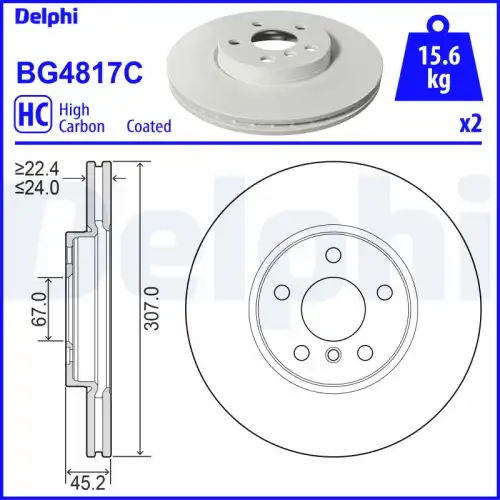 Тормозной диск DELPHI BG4817C18B1