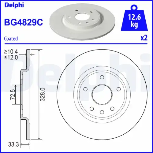 Тормозной диск DELPHI BG4829C18B1
