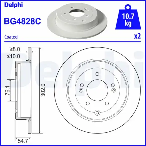 Тормозной диск DELPHI BG4828C18B1