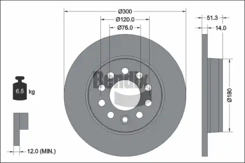 Тормозной диск BENDIX BDS2321