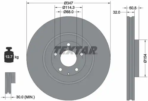Тормозной диск TEXTAR 92348903