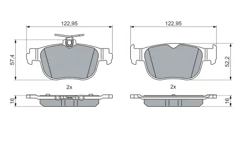 Тормозные колодки дисковые BOSCH 0986460083