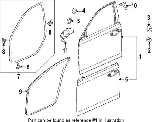дверь передняя 67010-30A-A00ZZ HONDA