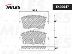 Тормозные колодки дисковые передняя ось MILES E400747