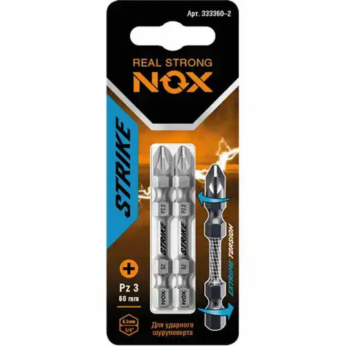 NOX Бита impact Е6,3 Pz3-60, 2 шт карта STRIKE 333360-2