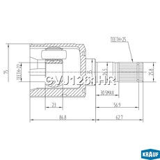 ШРУС наружный KRAUF CVJ1261HR