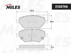 Тормозные колодки дисковые MILES E100749
