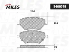 Тормозные колодки дисковые передняя ось MILES E400749
