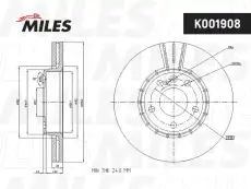 Тормозной диск MILES K001908