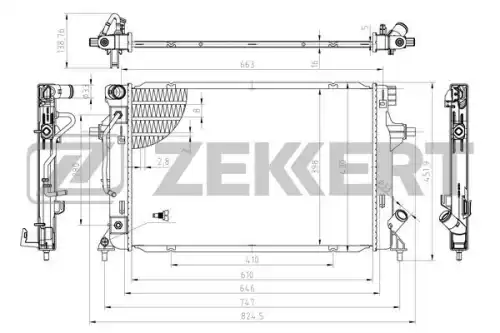 Радиатор системы охлаждения двигателя ZEKKERT MK1278