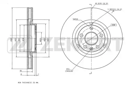 Тормозной диск ZEKKERT BS6626