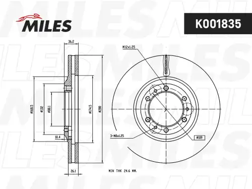 Тормозной диск MILES K001835