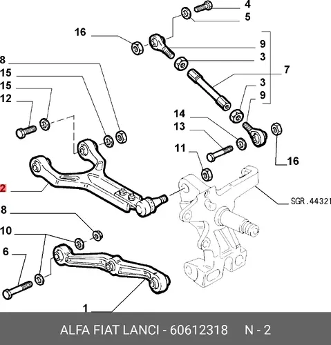 Рычаг подвески ALFA ROMEO 60612318