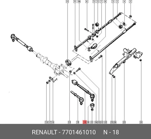 Рулевая тяга RENAULT 7701461010