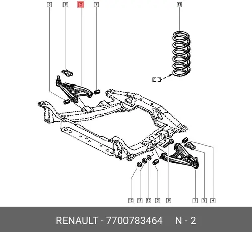 рычаг левый Ren 7700783464 RENAULT