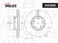 Тормозной диск MILES K001848