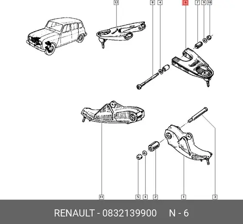 Рычаг подвески RENAULT 0832139900