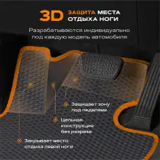 Коврики в салон REZKON 9220060302 Hyundai Tucson 2021-н.в. 4 шт., серый черный