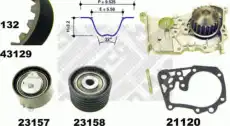 ремкомплект ГРМ с помпой Ren 41129 MAPCO