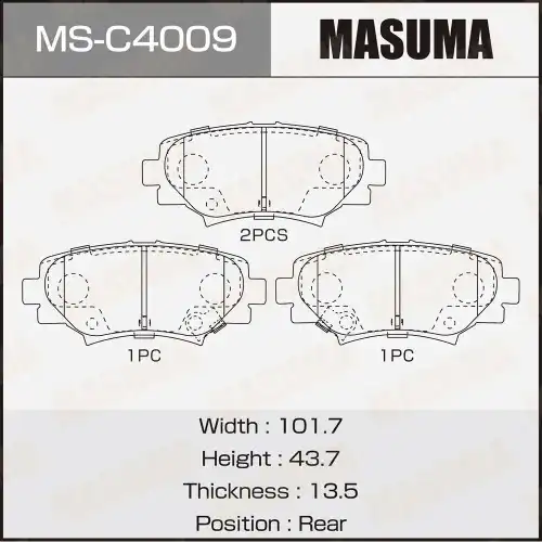 Тормозные колодки дисковые MASUMA MS-C4009