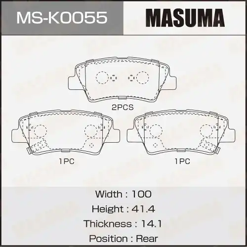 Тормозные колодки дисковые MASUMA MS-K0055