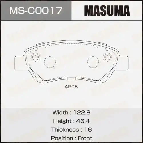 Тормозные колодки дисковые MASUMA MS-C0017