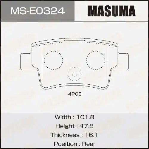 Тормозные колодки дисковые MASUMA MS-E0324