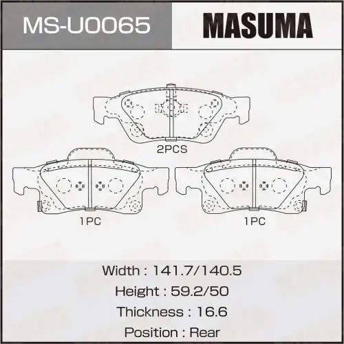 Тормозные колодки дисковые MASUMA MS-U0065