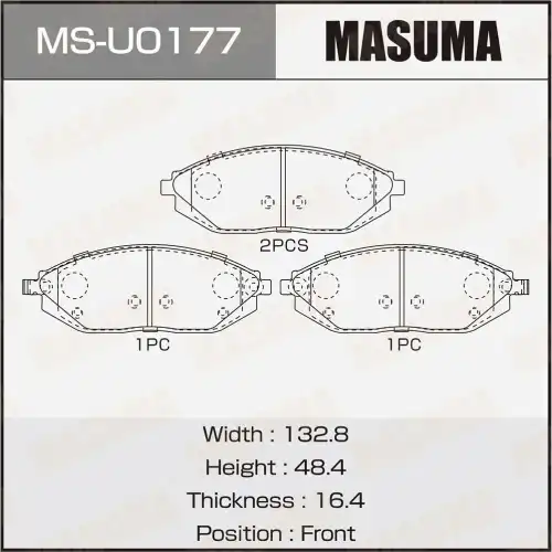 Тормозные колодки дисковые MASUMA MS-U0177