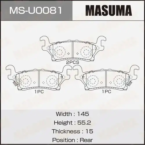 Тормозные колодки дисковые MASUMA MS-U0081