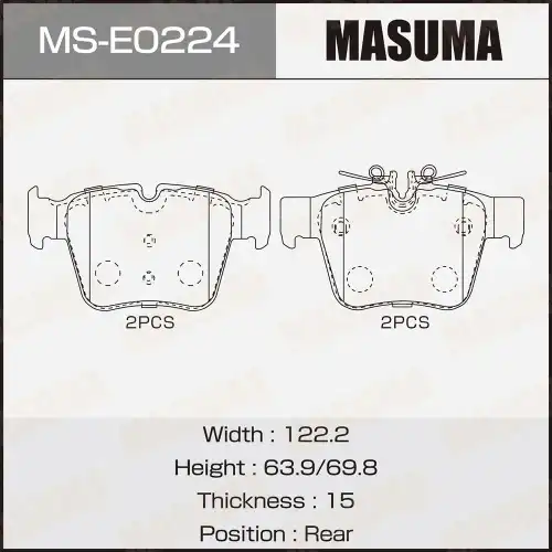 Тормозные колодки дисковые MASUMA MS-E0224