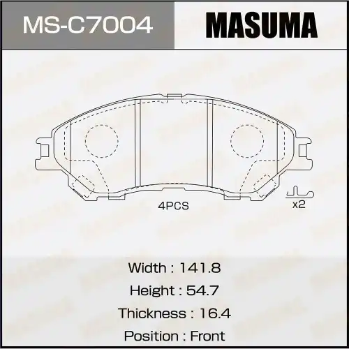 Тормозные колодки дисковые MASUMA MS-C7004