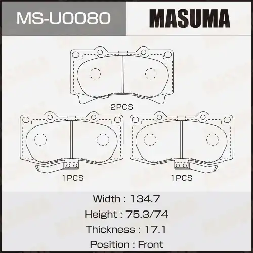 Тормозные колодки дисковые MASUMA MS-U0080