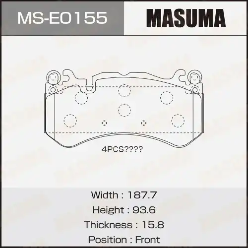 Тормозные колодки дисковые MASUMA MS-E0155