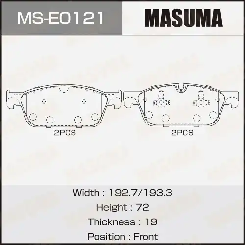 Тормозные колодки дисковые MASUMA MS-E0121