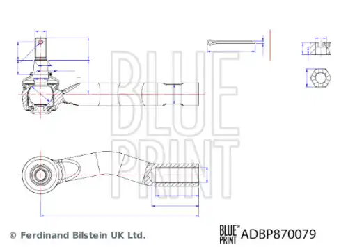 Рулевой наконечник BLUE PRINT ADBP870079