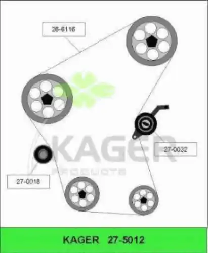 ремкомплект ГРМ Opel 27-5012 KAGER