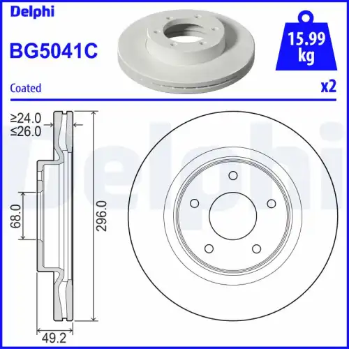Тормозной диск DELPHI BG5041C-18B1