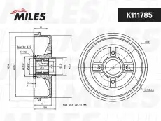 Тормозной барабан MILES K111785
