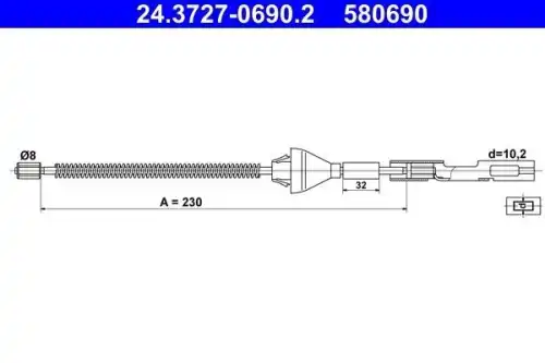 Трос ручного тормоза ATE 24.3727-0690.2